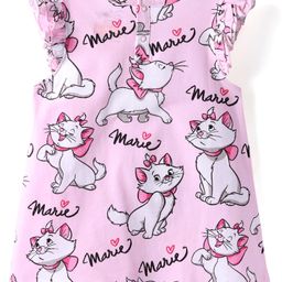 Babyhug Disney Single Jersey Knit Frill Sleeves Nighties with Marie Graphics Pack of 2 - Pink & Light Blue-picture-3