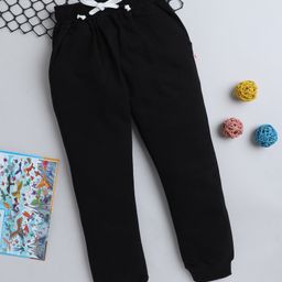 BAATCHEET Knitted Solid Joggers - Black-image-88