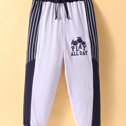 Taeko Single Jersey Knit Full Length Track Pant Play all Day Print -LightGrey & Navy-image-97