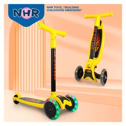 NHR 4 Leval Adjustable Height Smart Kick Scooter With LED Light Up Wheels | Foldable Scooter With PU Wheelsand Brakes | Kick Scooter For Kids 2+ Year-23