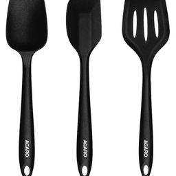 AGARO BPA Free Non-Stick Safe Delux Silicone Spatula with Seamless Design Set of 3 - Black-18