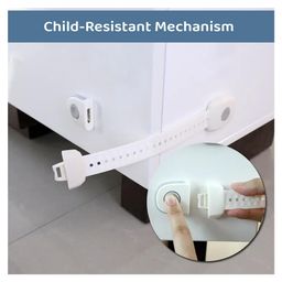 Safe-O-Kid Childproofing Safety Straps For Cabinets, Drawers, Appliances, Versatile, Durable & Easy to Install, Grey, Pack of 4 image 2