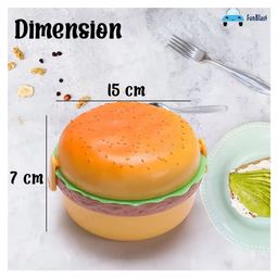 FunBlast Burger Shape Lunch Box with Spoon and ForkPack of 1 Multicolor image 3