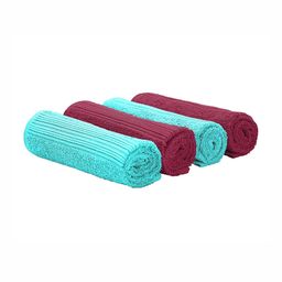 The Happy Pod 4 Piece Brown & Coral 380 GSM High Absorbent 100% Cotton Hand Towels-37