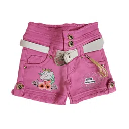 Arshia Fashions Girls Slim Fit High-Rise Denim Shorts-image-65