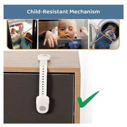 Safe-O-Kid Childproofing Safety Straps For Cabinets, Drawers, Appliances, Versatile, Durable & Easy to Install, Grey, Pack of 4 image 5