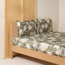 Westside Home Lilac Printed Double Bed Flat Sheet and Pillowcase Set-image-36