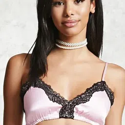 Forever 21 Pink & Black Non Wired Non Padded T-Shirt Bra-image-36