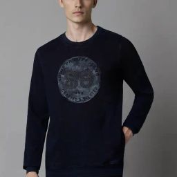 Louis Philippe Navy Cotton Regular Fit Printed Sweatshirt-picture-43