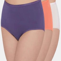 Wacoal Orange & Beige Cotton Hipster Panties - Pack Of 3-image-88