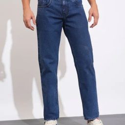 Being Human Blue Cotton Regular Fit Solid Jeans-picture-24