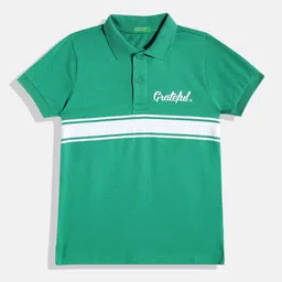 United Colors of Benetton Boys Striped Detail Regular Fit Polo Collar T-shirt-image-52