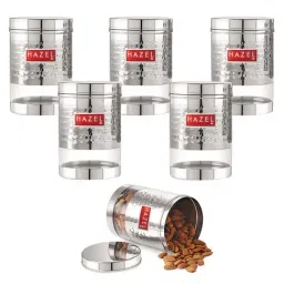 HAZEL Silver Stainless Steel Storage Containers (950 ml) - Set of 6-image-51