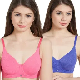 Soie Multicolor Under Wired Non Padded Everyday Bra - (Pack Of 2)-image-16