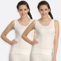 Kanvin Off White Thermal Camisole (Pack Of 2)-image-0