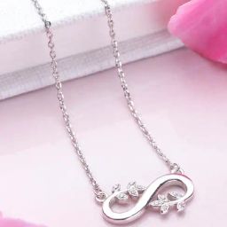 Zavya 925 Silver Eternal Foliage Rhodium Plated Necklace For Women-image-57