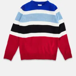Pantaloons Junior Multicolor Striped Full Sleeves Sweater-picture-1