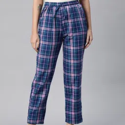One Femme Blue Check Pyjamas-image-77