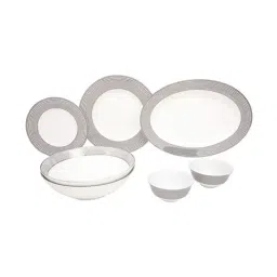 Home4U Silver Bone China Platina Dinner Set - 27 Piece-image-27