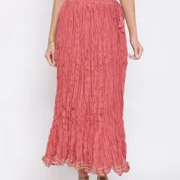 Fabindia Pink Zari Work Maxi Skirt-image-50