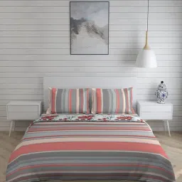 Layers Lumina Printed Red 144 TC Cotton King Bedding Set-image-75