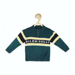 Allen Solly Junior Green & Yellow Printed Full Sleeves Sweater-image-59