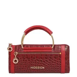 Hidesign Red Textured Wallet for Women-10