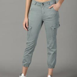 SHOWOFF Grey Slim Fit High Rise Jogger Jeans-image-59