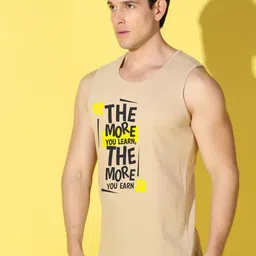 WOOSTRO Pack Of 2 Printed Combed Cotton Gym Vests VWS26(ALONE RUST)(MORE RUST) image 5