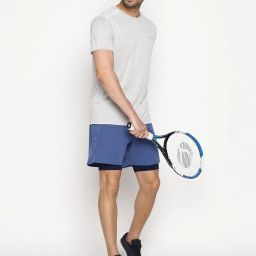 Van Heusen Performance Regular Fit Swift Dry High Stretch Solid Woven Shorts - Dutch Blue image 5