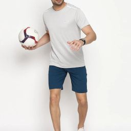 Van Heusen Performance Regular Fit Swift Dry Odour Shield Jacquard Mesh Shorts - Teal Melange image 5