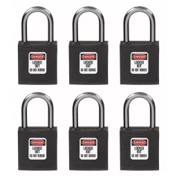 BRADY Lockout Padlock with 6 Keys Nylon Black, 39N212 (Set of 6 Pcs)-image-99