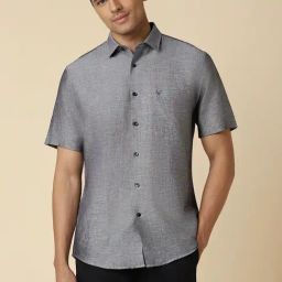 Allen Solly Grey Slim Fit Texture Shirt-image-6