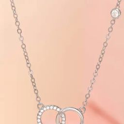 Zavya 925 Silver Interlinked Circle Pendant Necklace For Women-image-1