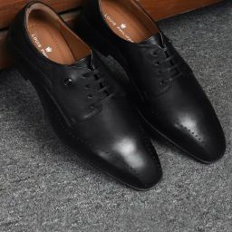 Louis Philippe Men's Black Derby Shoes-picture-37