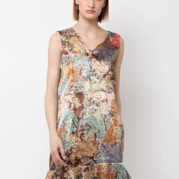 DODO & MOA Brown Printed A Line Dress-image-44