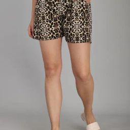 Aditi Wasan Brown & Beige Animal Print Shorts-picture-19