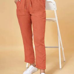 Honey by Pantaloons Orange Linen Pants-12