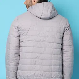 Campus Sutra Grey Cotton Regular Fit Colour Block Jacket image 2