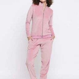 Clovia Pink Jacket & Pyjama Set-picture-29
