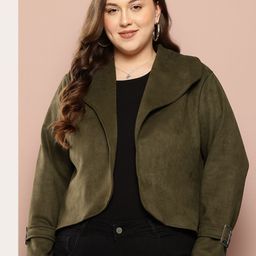 Sztori Plus-Size Crop Open Front Jacket image 1