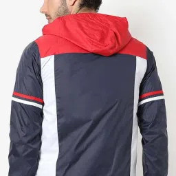 Campus Sutra Navy & Red Regular Fit Colour Block Jacket image 2