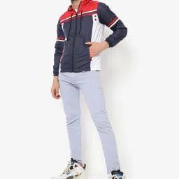 Campus Sutra Navy & Red Regular Fit Colour Block Jacket image 4