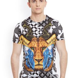 Wear Your Mind Men Multicolored Printed Round Neck T-shirt-12