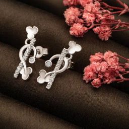Silberry 92.5 Sterling Silver Aashi's Crystal Stud Earrings for Women-image-91