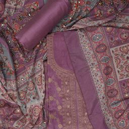 Jaipur Kurti Lavender Ethnic Motifs Woven Design Zari Unstitched Dress Material-image-13