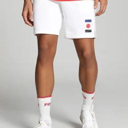 Puma Decor8 White Cotton Regular Fit Shorts-image-37