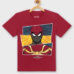 Kidsville Maroon Printed T-Shirt-image-89