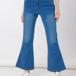 Zink London Blue Blended Regular Fit High Rise Jeans-image-88