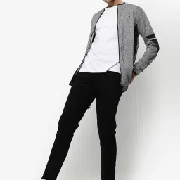 Campus Sutra Grey Regular Fit Colour Block Jacket image 3